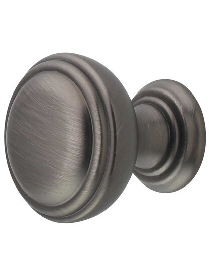 Tiffany Cabinet Knob - 1 1/4 inch Diameter in Brushed Pewter.